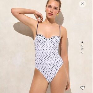 NWT J. Crew Eyelet Balconette Underwire One Piece with Ribbon Trim